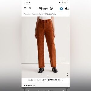 Madewell corduroy perfect vintage wide leg